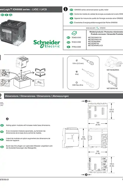 schneider施耐德PowerLogic ION9000系列-LVDC _ LVCS安装指南
